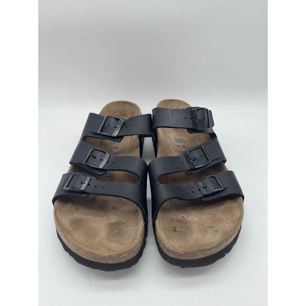 Betula Birkenstock Leo Black Buckle Sandals Size EU 41 Womens Size 10